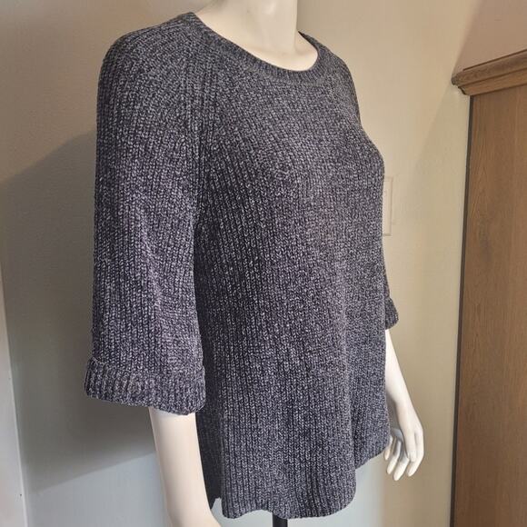 ARCHITECT Womens Black White Speckled Sweater Sz 1X 3/4 Cuffed Sleeves Hugge - Picture 6 of 10